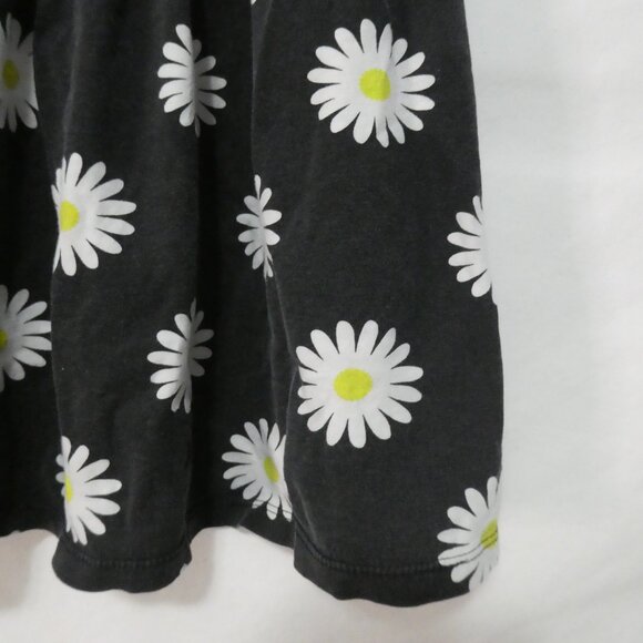 Black Floral Cotton Summer Dress P2P 10.5 inches measured Not Lined - Picture 14 of 14